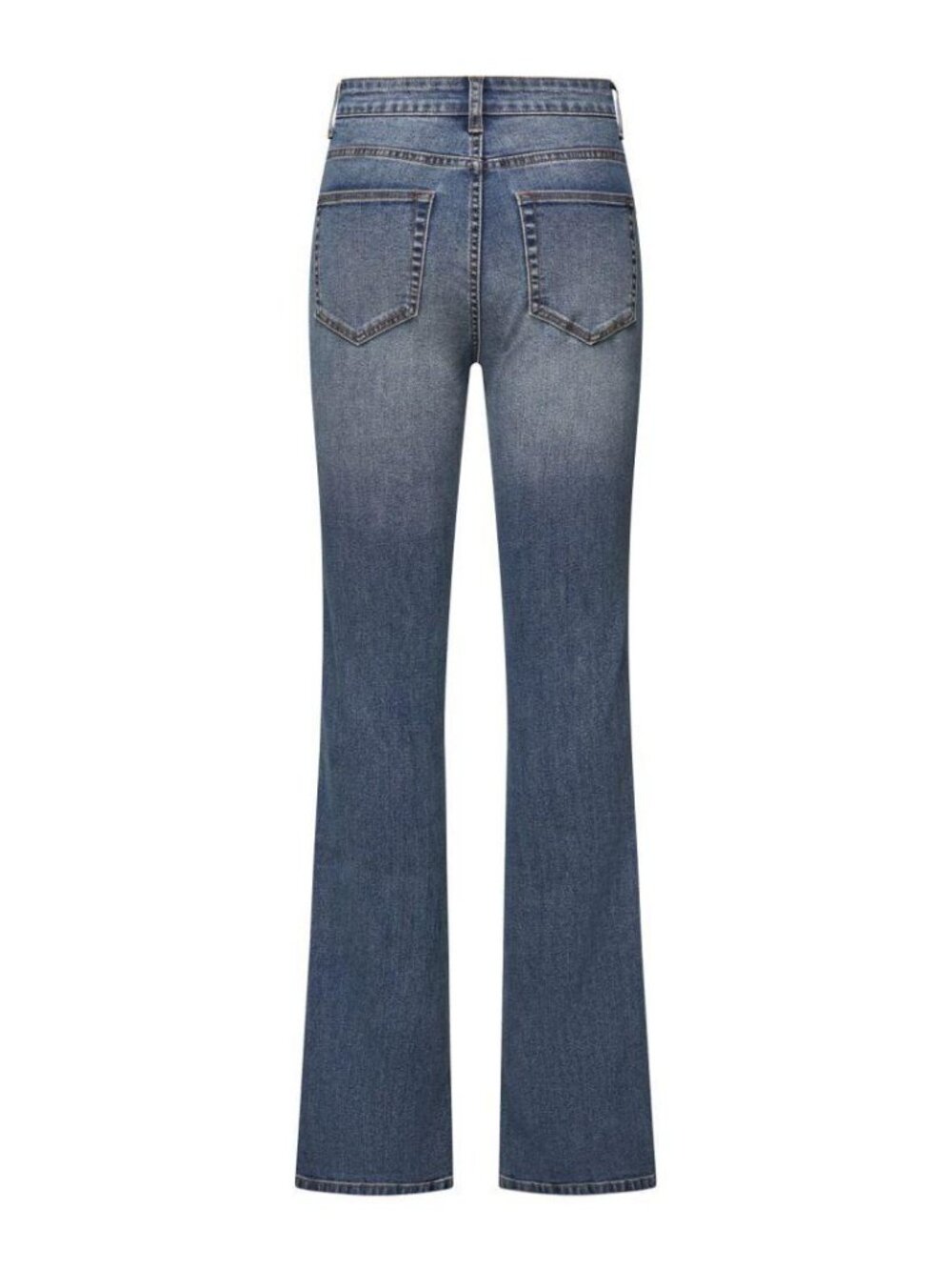 High Waist Medium Wash Bootcut Jeans for Women, Slim Stretch Flare Leg Denim Tro - Picture 7 of 9